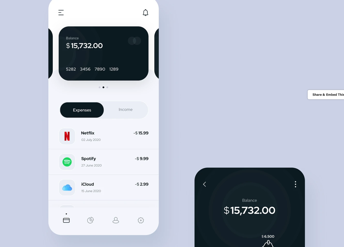 Mobile Banking App UI screenshot 2